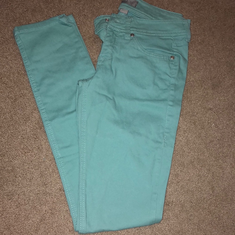 Mint green skinny pants from Rue21